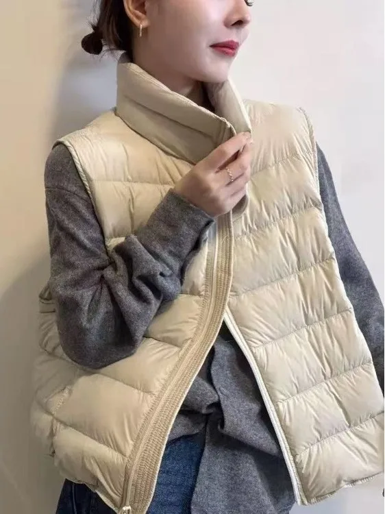 

Аутентичный 2022, осенне-зимний новый Sle Light Fce, свободный модный универсальный тонкий жилет, женская верхняя одежда из полиэфирного волокна