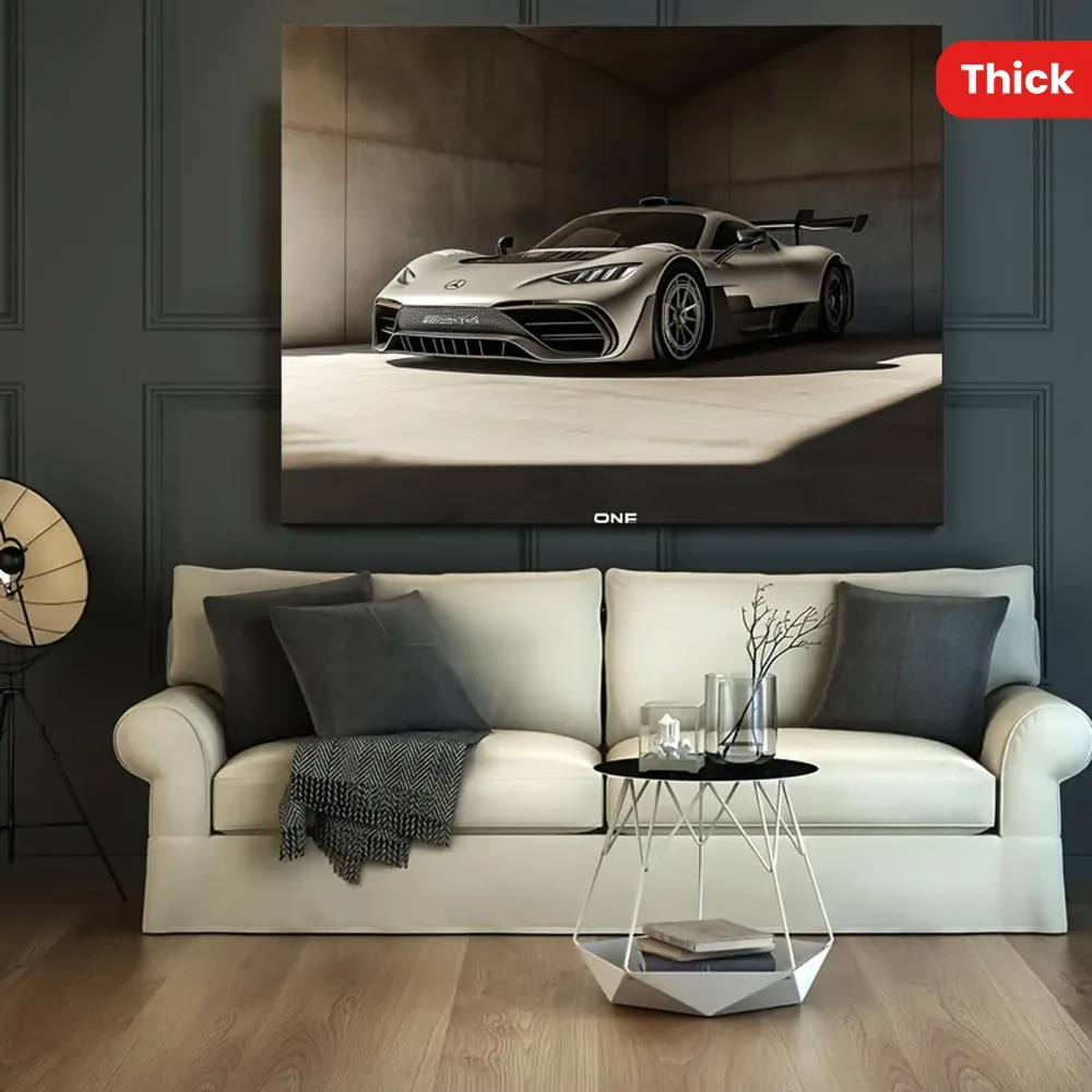 Classic and Modern Supercar canvas art painting - Luxury car wall trim, 1.5 inch thick pine solid wood frame