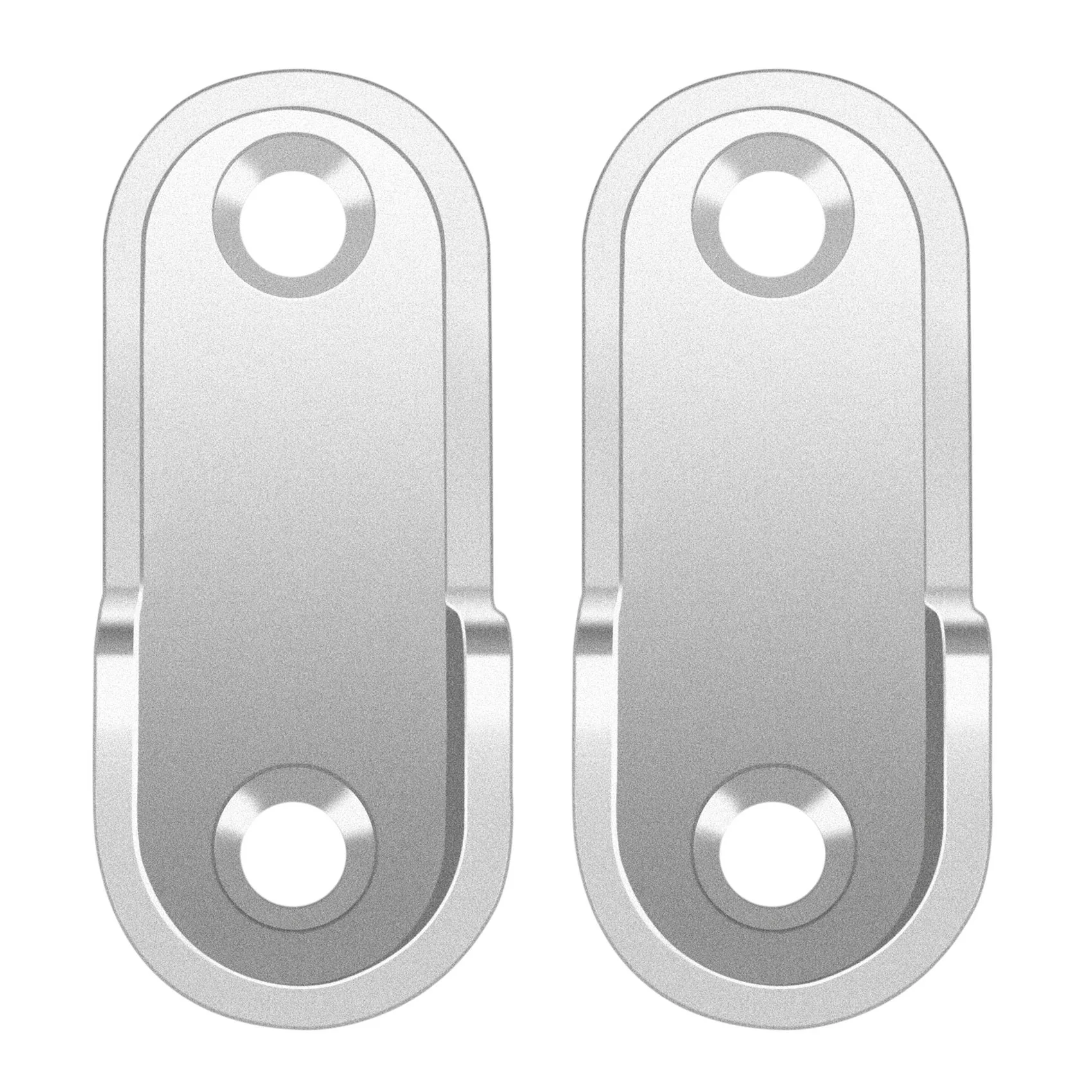 Oval Wardrobe Hanging Rail Rod End Bracket Support Silver Tone Pair