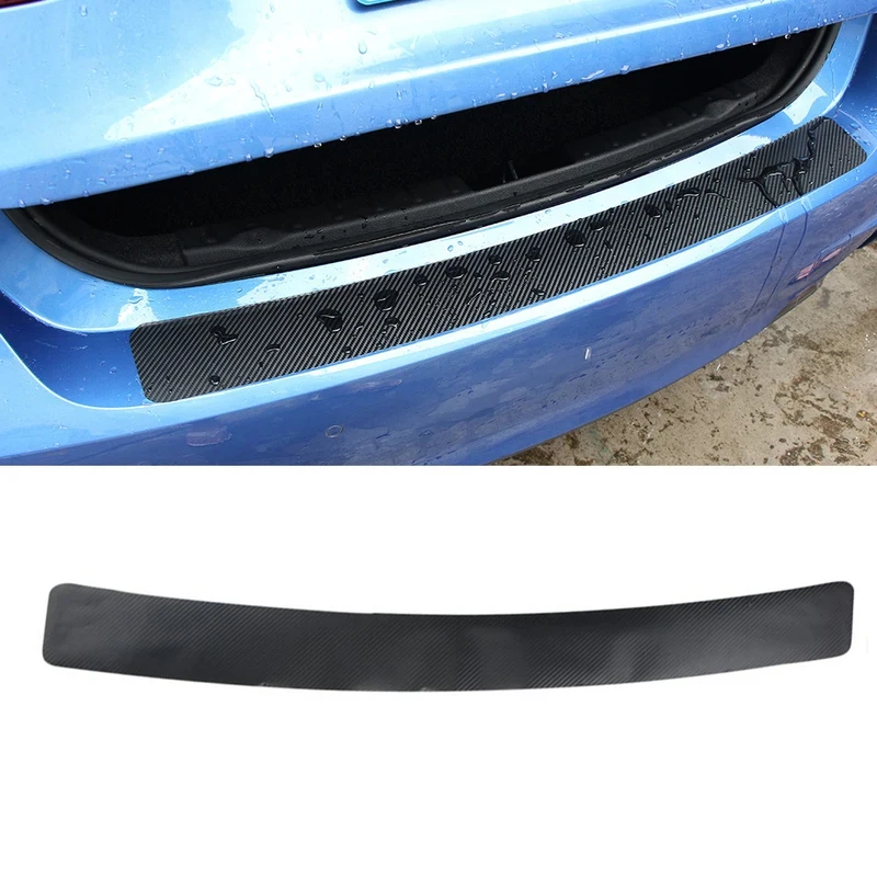 Car Door Anti-Kick Protection Sticker Anti-Scratch Film Car Rear Bumper Trim Car Trunk Threshold 3D Carbon Fiber Stripe Sticker