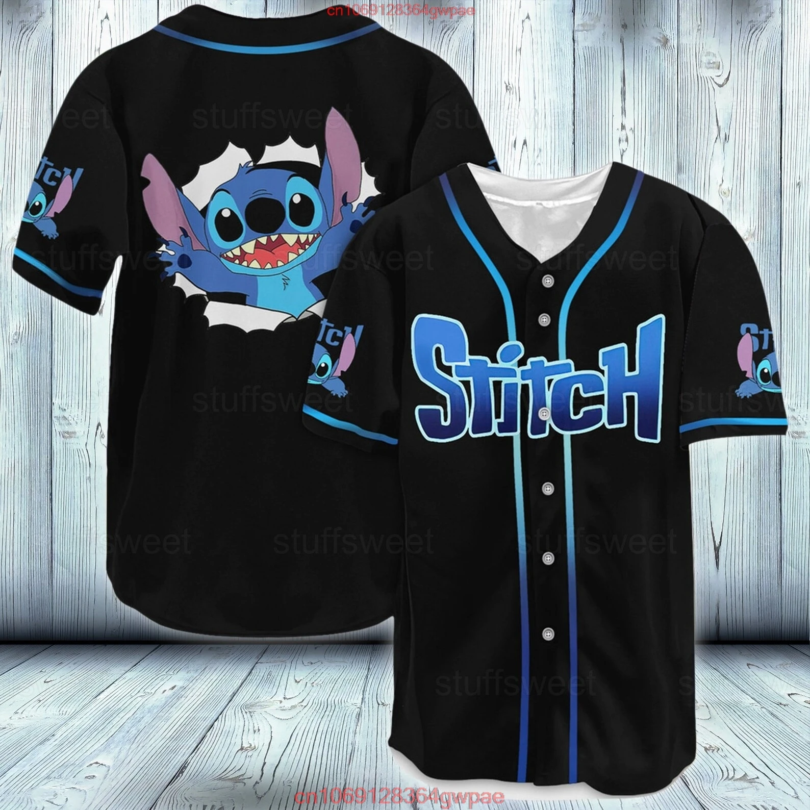 Disney Baseball Jersey Men Women Casual Sweatshirt Custom Stitch Baseball Jersey Short Sleeve Shirt Breathable Baseball Jersey