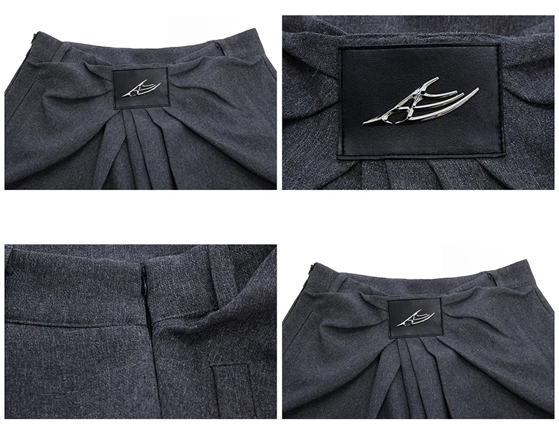 Luzhen 2025 novo personalizado plissado retalhos design solto perna larga calças casuais masculino elegante bonito calças de rua jy1383