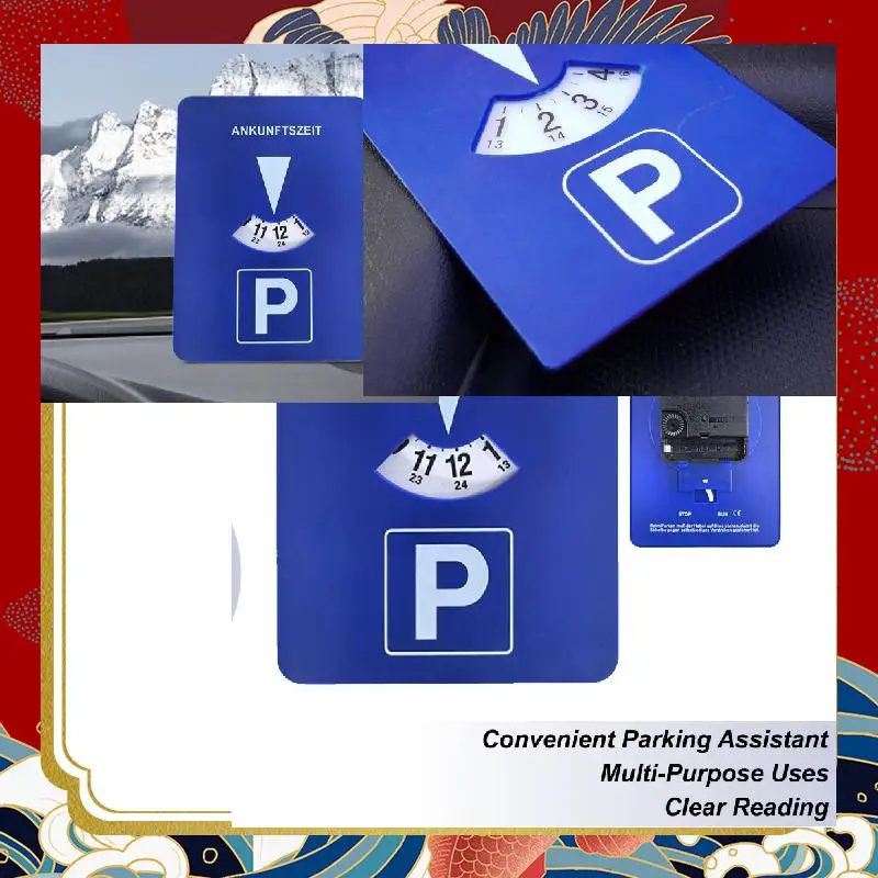 

Car Parking Disc Timer Clock Arrival Time Display Parking Portable Time Tool Blue Plastic Lot Clock Arrival Time Display Timer