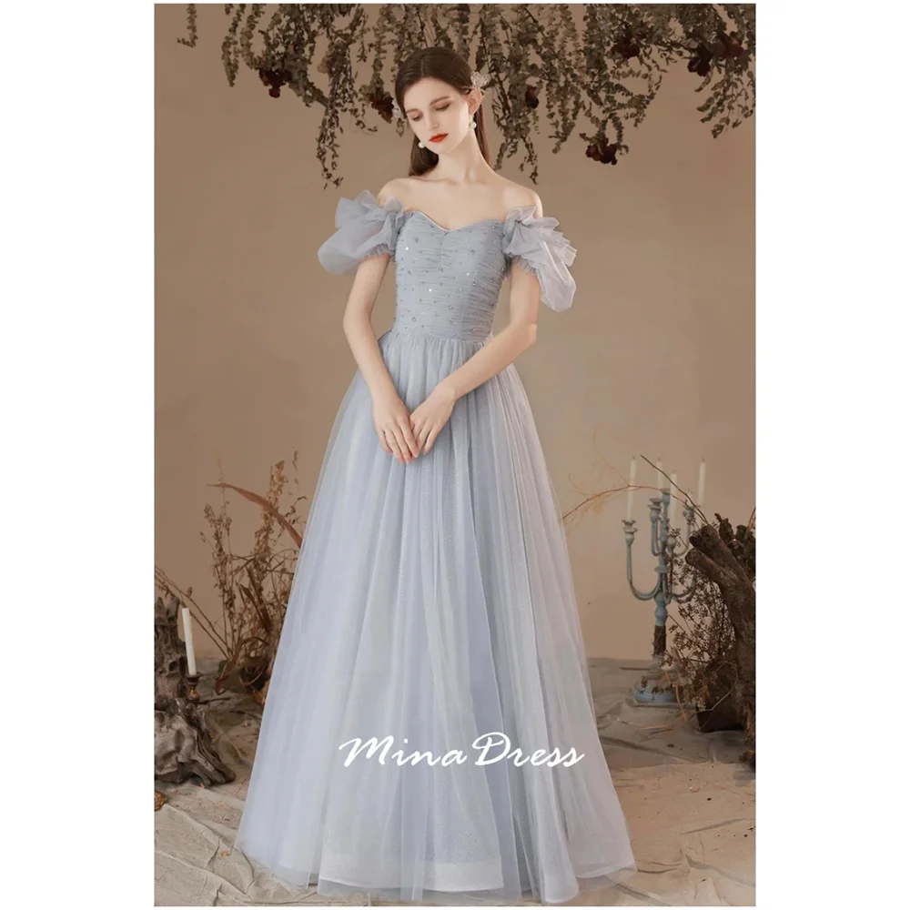 

Mina Customized Strapless Evening Dresses for Special Occasions Flowers Prom Dress Beading Back-length New in Dresses Party 2025