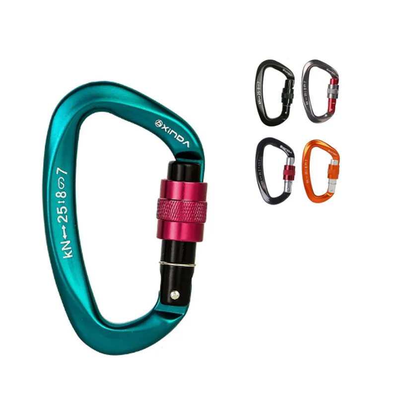 

25KN Carabiner Keychain Mountaineering Caving Rock Climbing Carabiner Outdoor Camping Climbing Hiking D-ring Snap ClipBuck