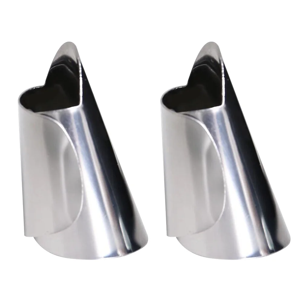 

2 pcs Shelling Tool Finger Guard Protector Silver Adjustable Fit Most Fingers Kitchen Restaurant Camping Outdoor Nut