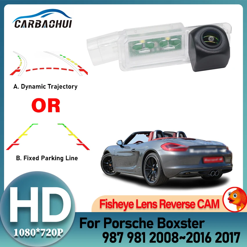 HD Rear Camera For Porsche Boxster 987 981 2008~2017 Fisheye Lens Night Vision Parking Reversing Camera License Plate Camera