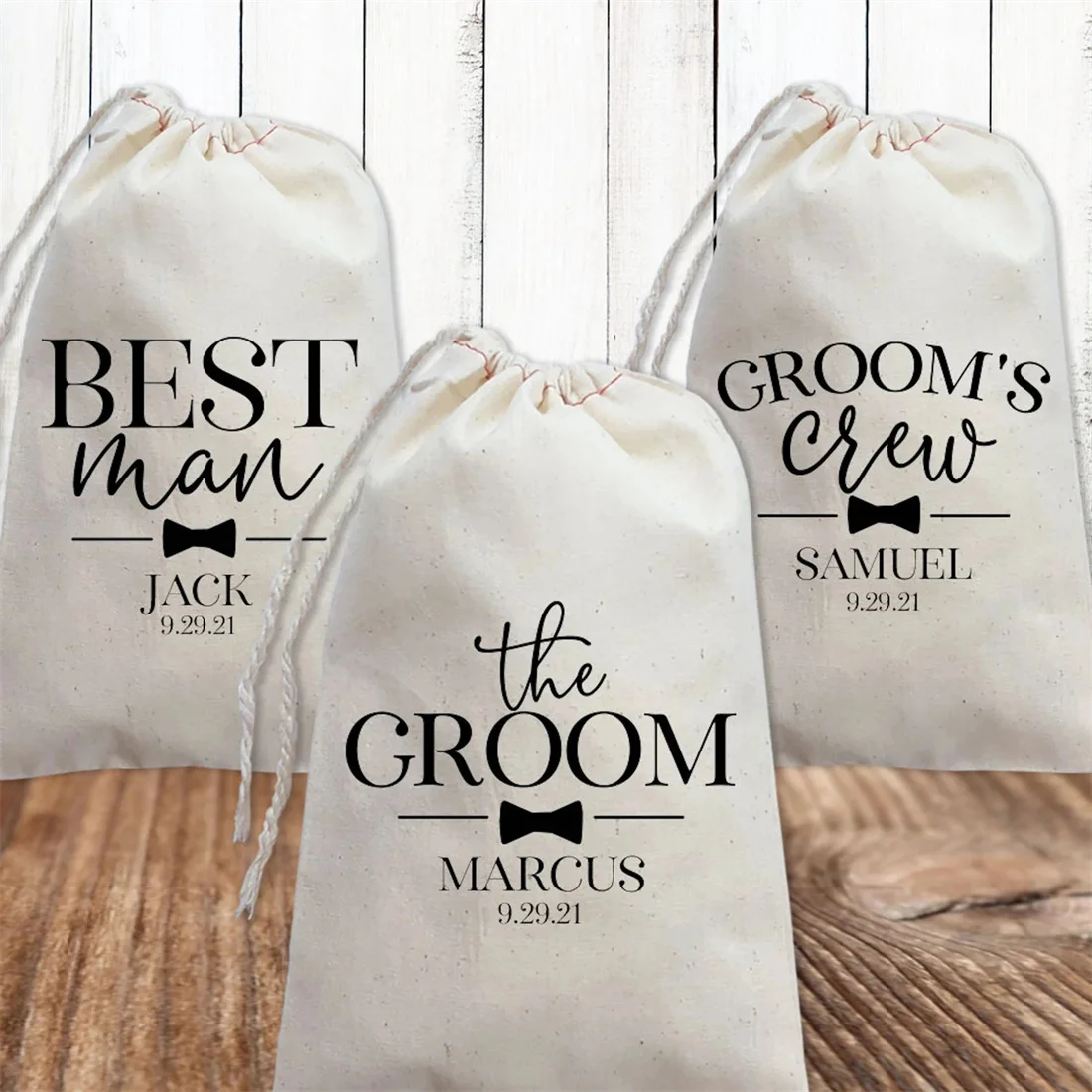 20pcs Groomsmen Gift Bags - Personalized Groom's Crew Wedding Favor Bags - Best Man + Groomsman Proposal - Father of the Bride