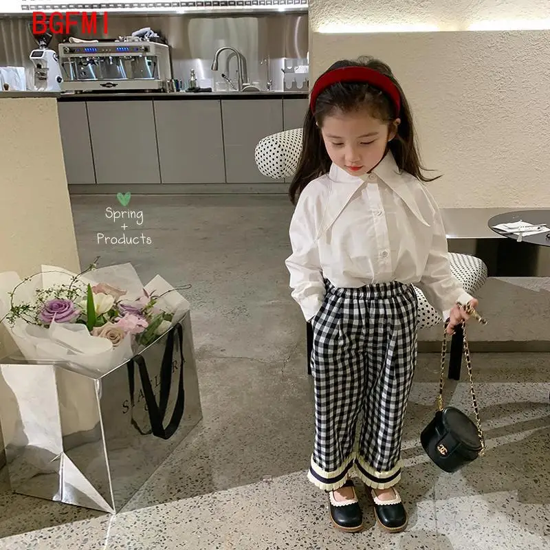 Teens Baby Girl Cotton Shirt Long Loose Infant Toddler Child White Blouses Long Sleeve Spring Autumn Baby Clothes Girls Blouse