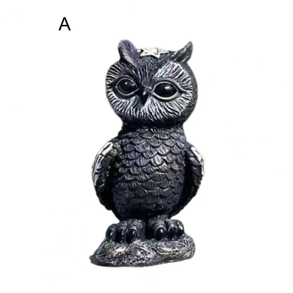 Bird Garden Decor Garden Owl Decor Spooky Halloween Owl Figurine with Witch Hat Horn Statue for Indoor Outdoor Garden for Yard