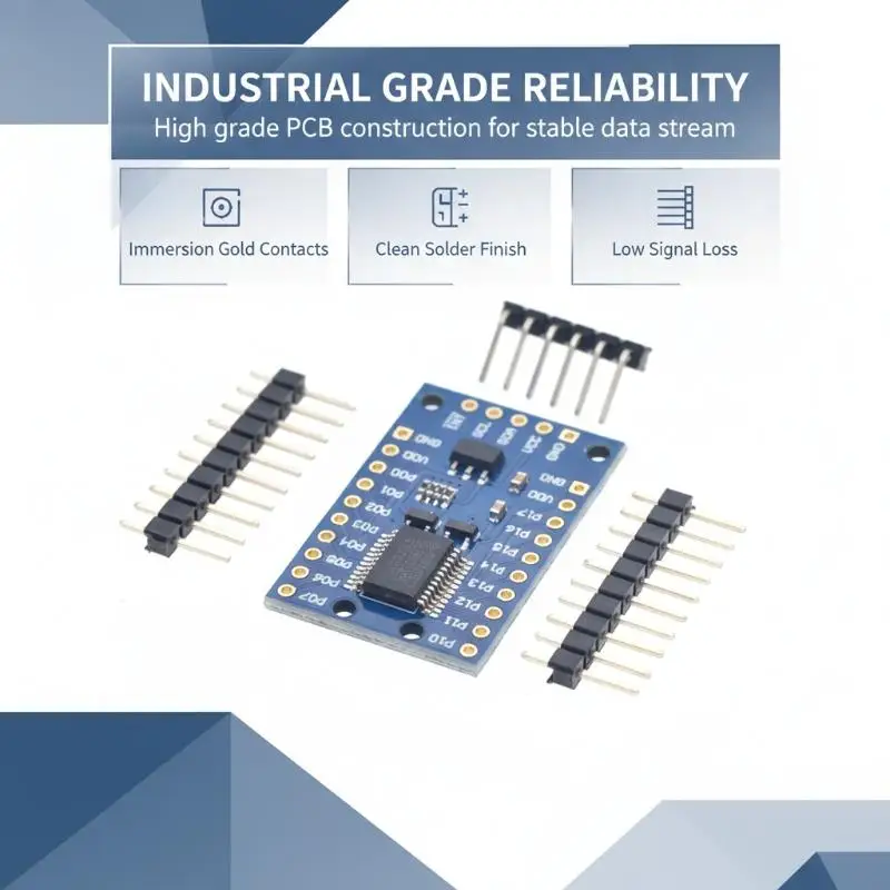 PCF8575 IO Expansion Board Durable 16 Bit I2C Port Expander Module with Pin Header for Long-term Electronic Project Use