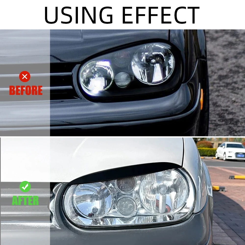 Automotive Lamp Eyebrow Decoration for VW GOLF 4 IV Covers Headlight Eyebrow Car Eyelid Cove BAD LOOK + ABE