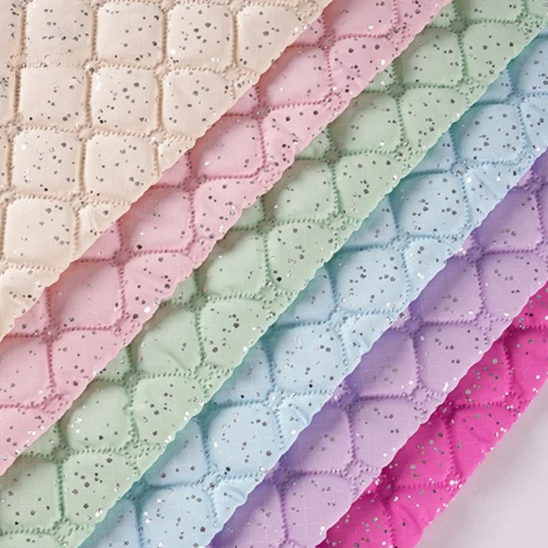 1meter Multi Colors Polyester Quilted Fabric Embroidery Sequined Embroidery Fabric for DIY Sewing Clothing Handbags Material - view 2