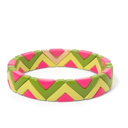 BEUTIFOR Colorful Triangle Enamel Bracelet Candy Beautiful Women And Men Bracelet Cute Fashion Match Gift
