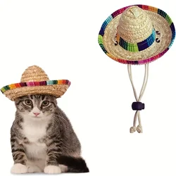 Summer Pet Cat Hat Adjustable, Breathable, Fashionable Cat and Dog Sun Protection Decoration Design Party Supplies