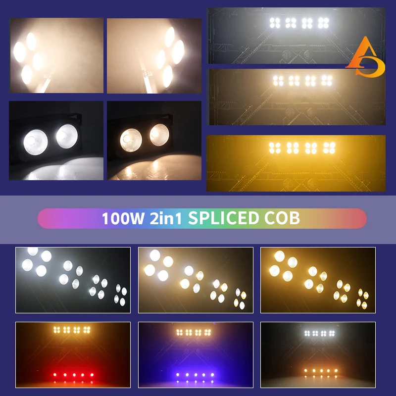 AICPOSE 200W 2-Eye Audience LED Blinder Par Light with 40/60 Beam Angle IP33 Smooth Dimming for Theater & Studio view 5