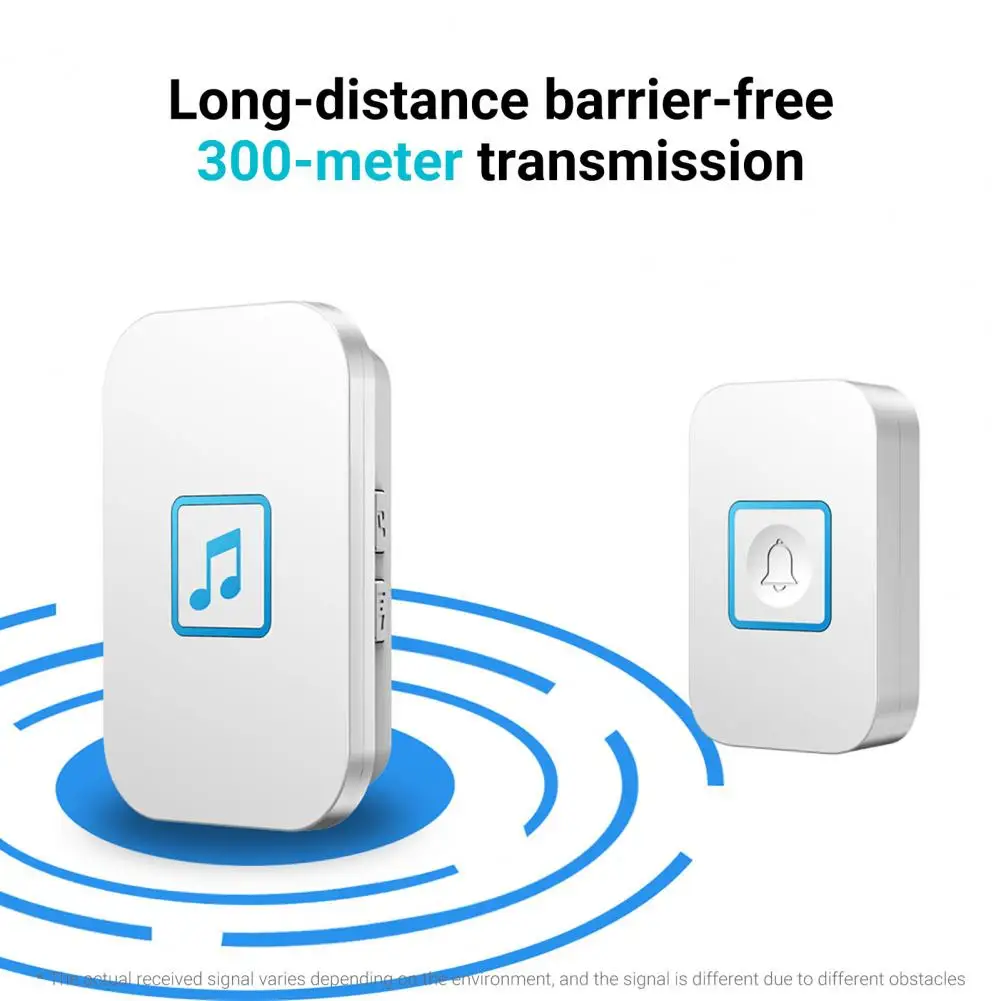 1 conjunto inteligente campainha ajustável forte penetração de energia plástico sem fio alarme bem-vinda casa melodias sonnette sans fil melo종