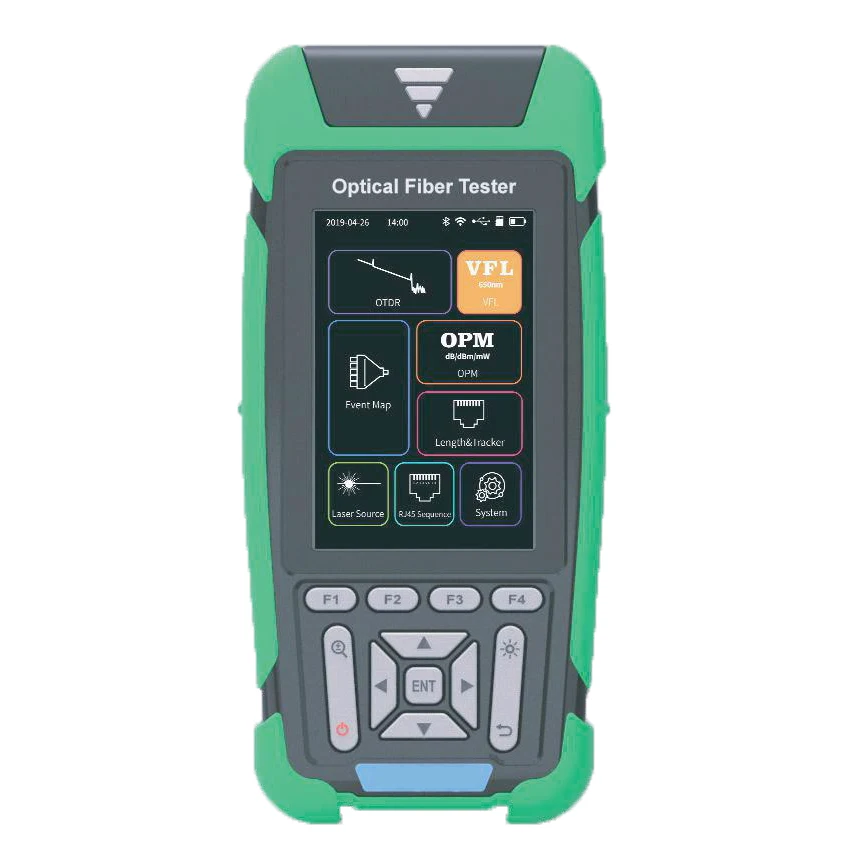 OTDR Optical Fiber Tester Time Domain Reflectometer 26/24dB Event Map OPM LS VFL RJ45 Flashlight Mini Pro Fiber Optic OTDR