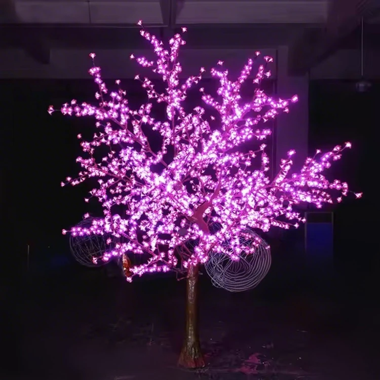 IP65 مقاوم للماء RGB المهرجانات حديقة الشارع ديكور الحفلات في الهواء الطلق LED مضاءة شجرة الكرز الاصطناعية زهر لام