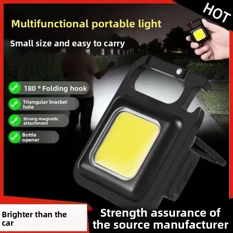 Keychain Light, High-intensity Rechargeable Flashlight, Ultra-bright Outdoor Multi-functional Portable Small Led Mini Work Light