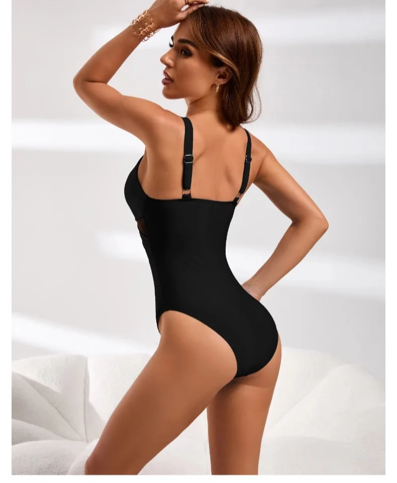 Maiôs femininos de uma peça com controle de barriga, trajes de banho de malha com cobertura total para mulheres