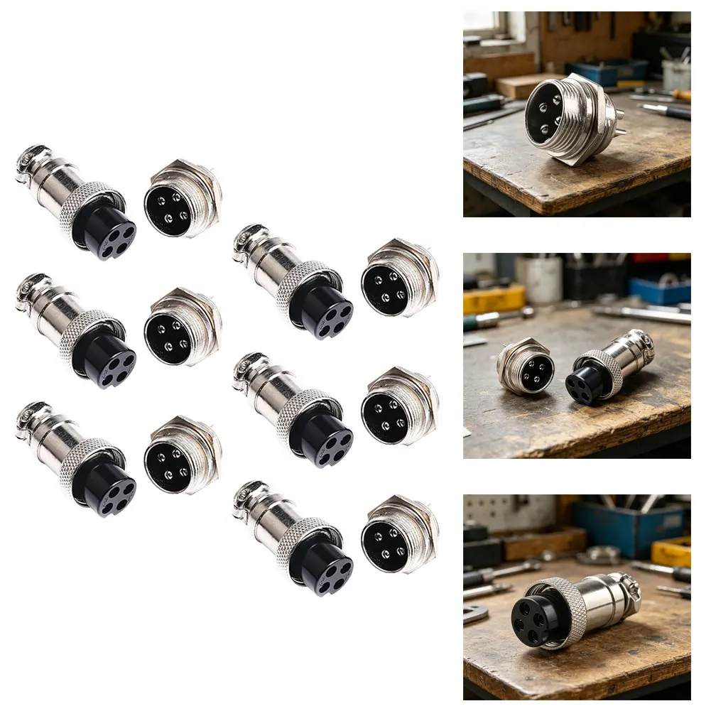 Electrical Microphone Connector Kit 4-Pin Configuration with 4 Male and 4 Female for Cobra and CB Radio Models