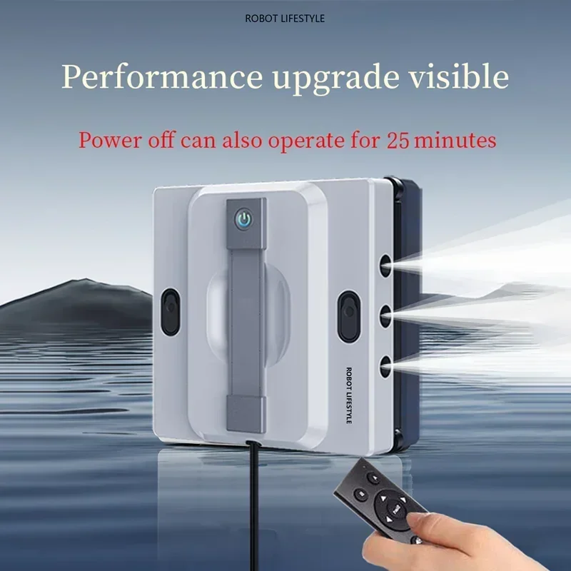 2026 Robot Window Cleaner Washer Glass Window Cleaning Robot RL528 Big 100ml Water Tank, Six Water Jet, 5200Pa Strong Suction