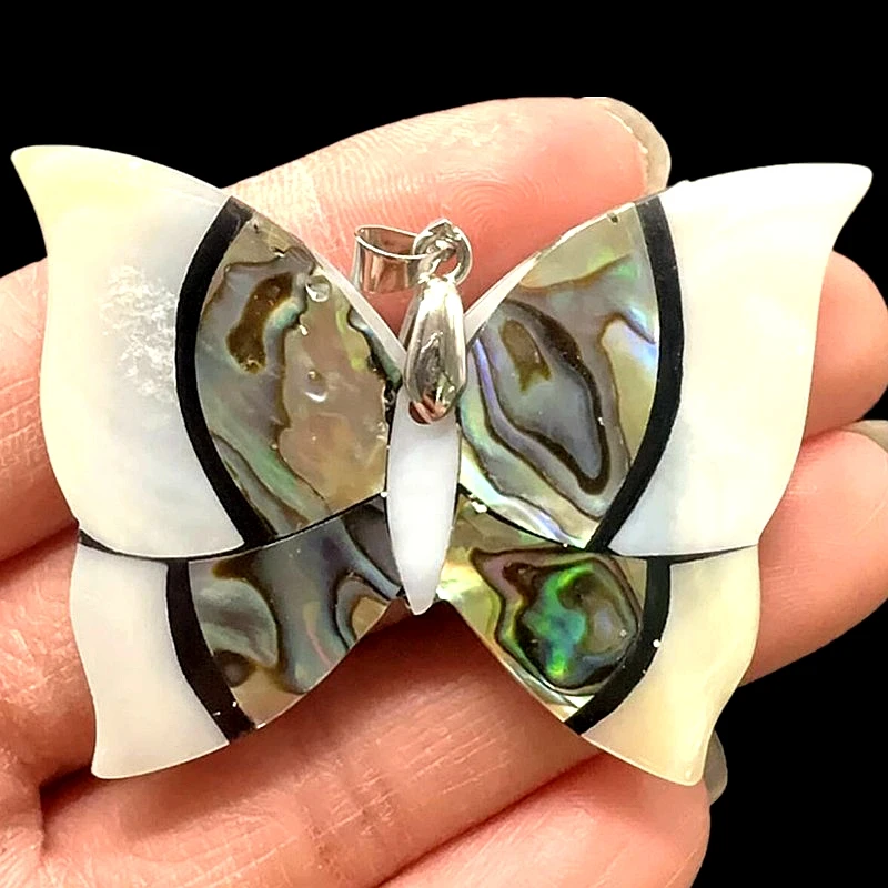 Natürliche Mutter der Perle Shell Splitzen Abalone Shell Handgefertigter Anhänger DIY Schmuck Herstellung Frauen exquisite Halskette Zubehör – Detail 14