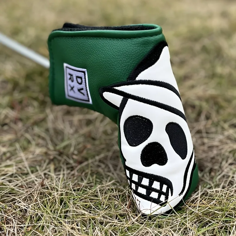 غطاء رأس جولف مطرز بهيكل عظمي من مادة البولي يوريثان، أبيض/أخضر/أسود، حماية أنيقة للنادي، ملحقات الجولف #3
