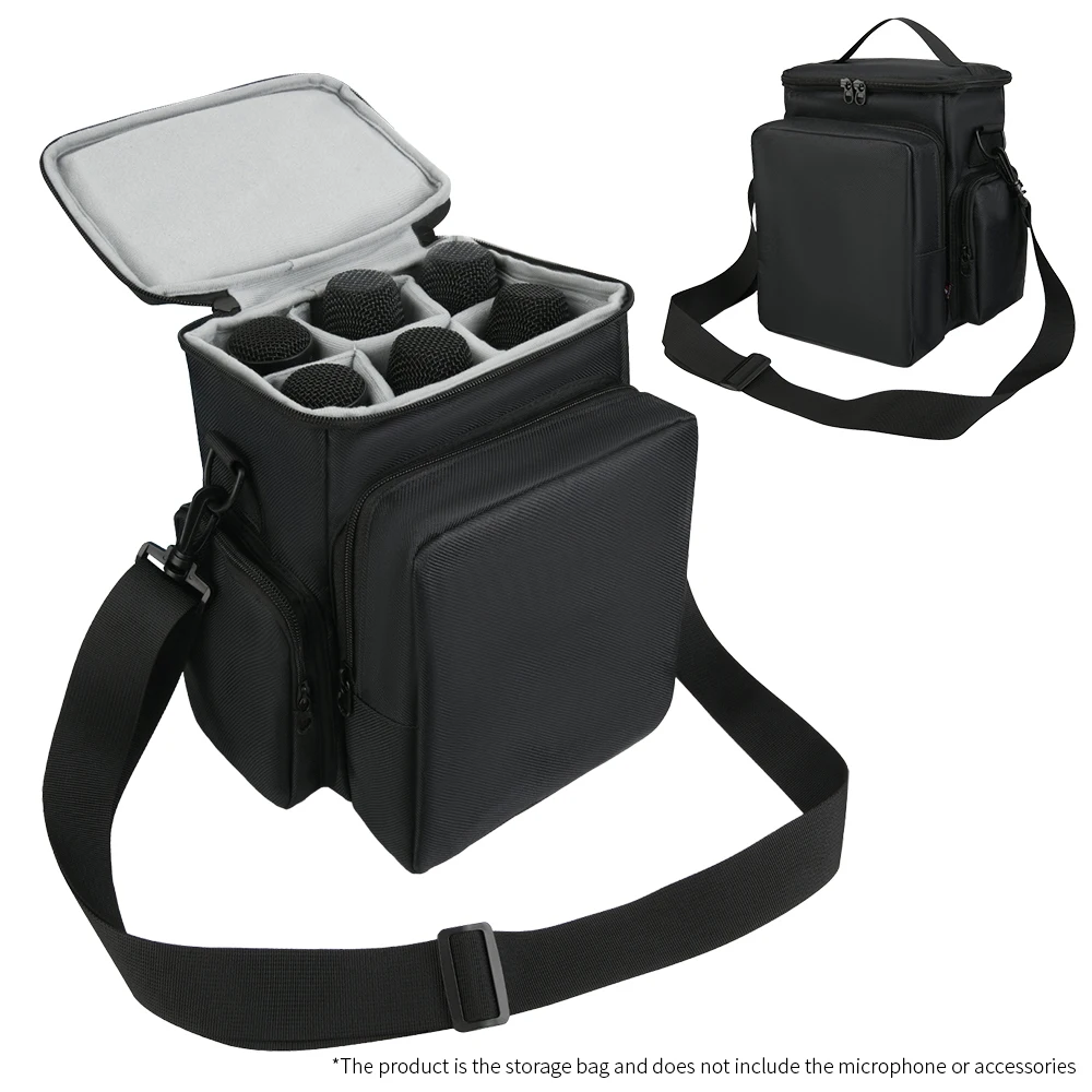 Travel Friendly Nylon Microphone Storage Case with Secure Closure Designed to Safeguard Microphones and Accessories