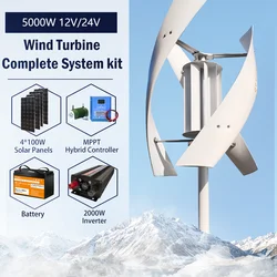 5KW Vertical Axis Maglev Wind Turbine High Voltage Generator 5000w 24V 48V With Charge Controller Household Windmill Free Energ