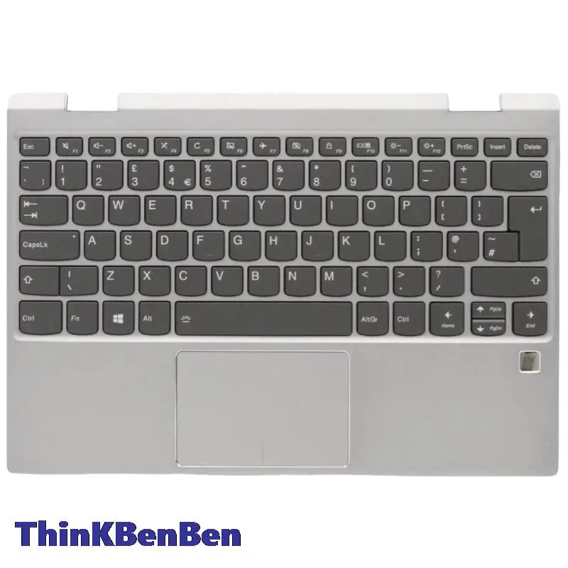 

UK English Keyboard Platinum Upper Case Palmrest Shell Cover For Lenovo Ideapad Yoga 720 12 12IKB Laptop 5CB0Q12146