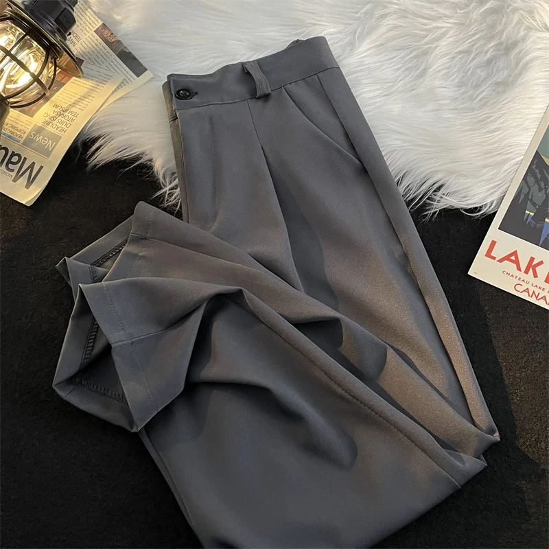 

Harajuku Street Fashion Men's Trousers 2024 Summer New Lyocell Fabric Business Casual Office Slim Fit Versatile Pants Male A121