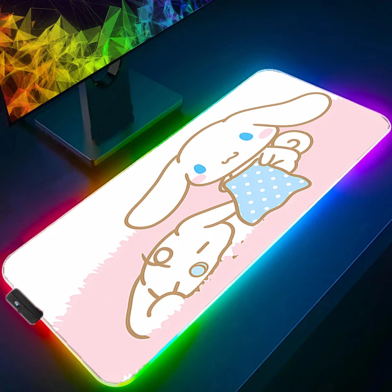 

Коврик для мыши RGB C-cinnamoroll с подсветкой Gamer XXL 900x400 Клавиатура Светодиодный настольный коврик для мыши Ковер Резиновый Tapis Souris Gaming Коврик для мыши