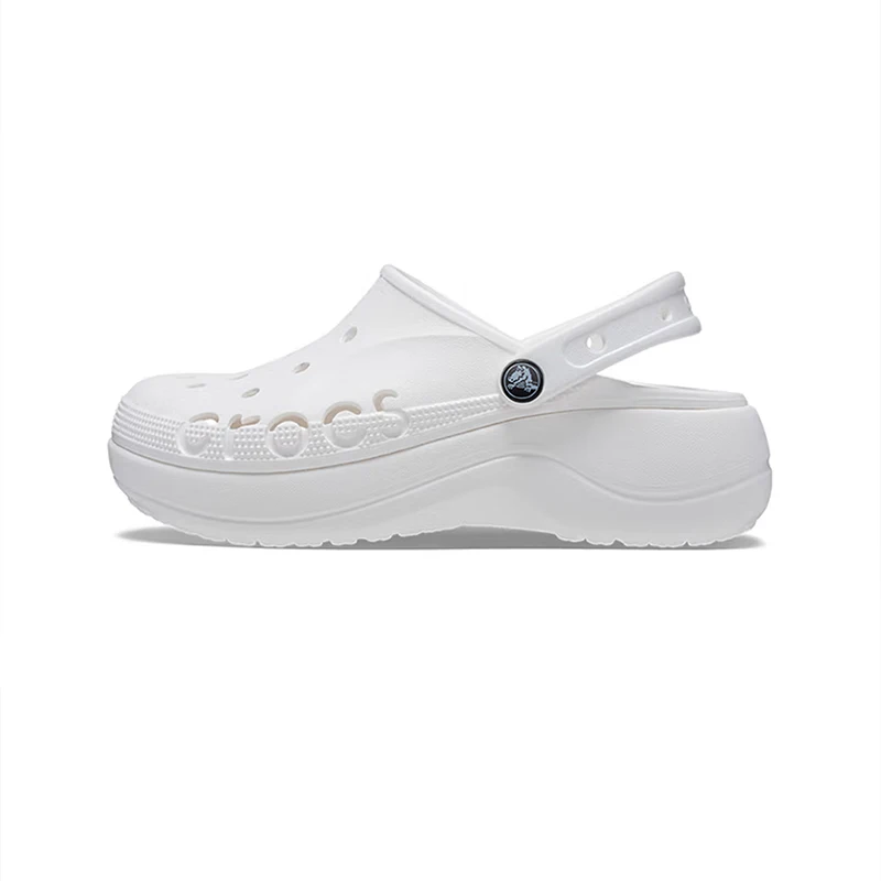 Crocs Classic Mega Crush Clog Women's White Premium Clogs  Simple Soft Springy Breathable Fit, 4.1cm Sole 208186-100