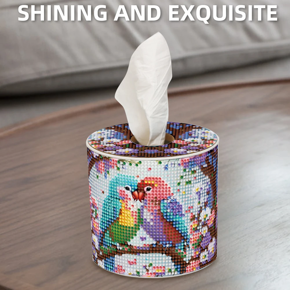 Lovebird DIY Diamond Painting Handmade Tissue Holder Rhinestones Tissue Box