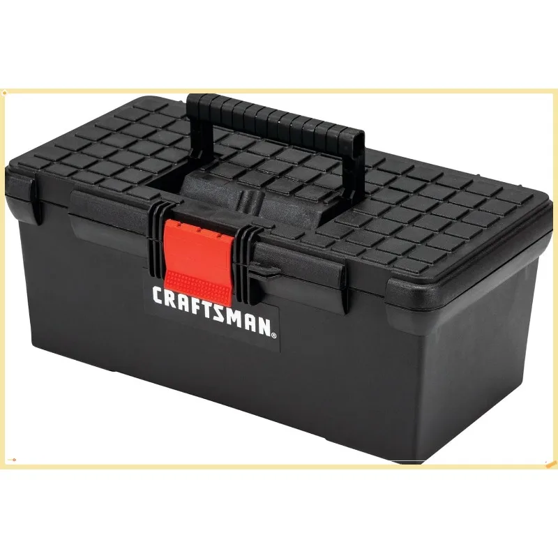16 Inch Black Lockable Tool Box – Durable Organizer for Secure Tool Storage, Ideal for Professionals Use to Keep Tools Safe