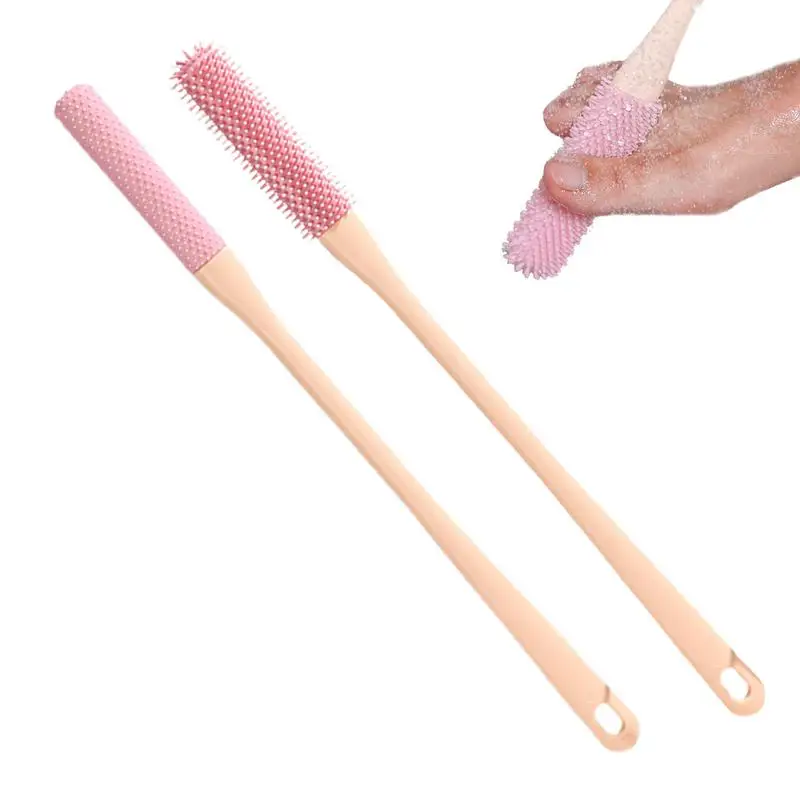 Long Handle Toe Gaps Cleaning Brush Foot Scrubber In Shower Silicone Bristles Foot Brush Exfoliating Scrubber For Elderly Senior