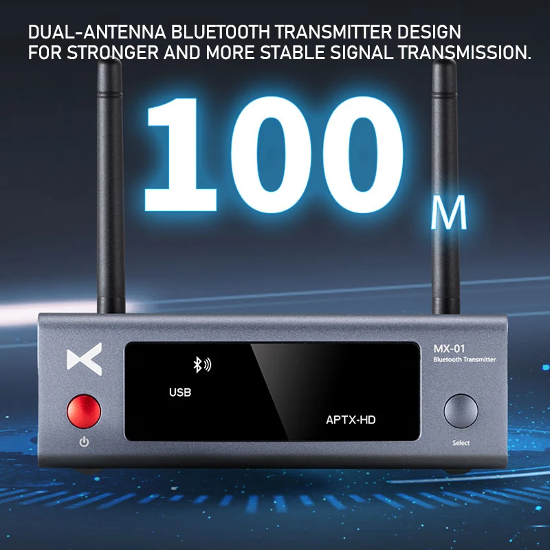 Imagem -05 - Transmissor de Áudio Transmissor Bluetooth 5.3 Usb Coaxial Opcional Entradas Aux 100 Metros de Transmissão Bt5.3 Xduoo-mx01