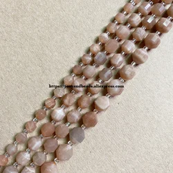 Semi-precious Stone American Football Faceted AA Quality Peach Sunstone 7