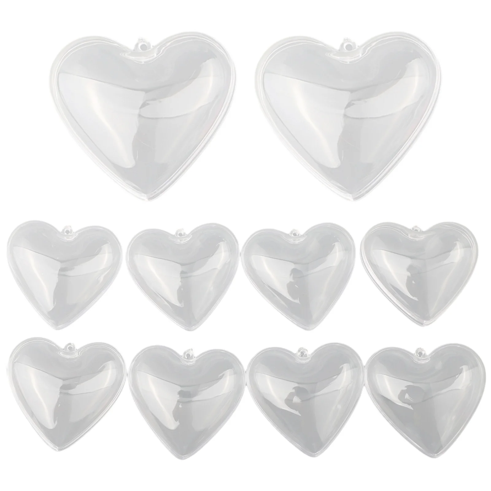 Transparent Heart Shaped Plastic Baubles Create Unique Christmas Ornaments and Wedding Favours (Clear 6CM/8CM/10CM)