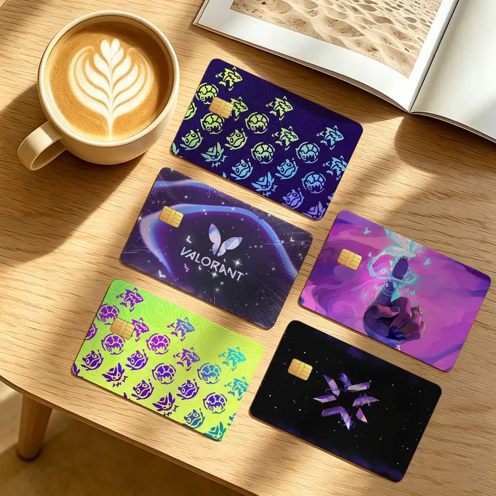 Hot Game V-VALORANT-ES Credit Card Public Transportation Cards Protective Sticker Waterproof Card Face Decoration 4PCS