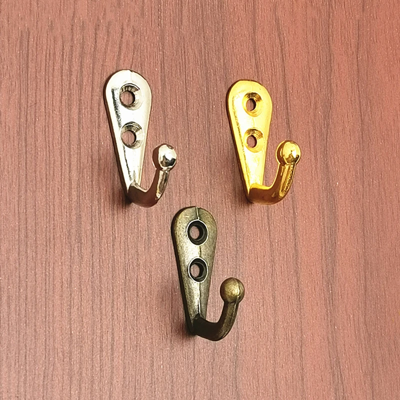 1Pack Wall Hooks With Screws Metal Zinc Alloy Hanging Single Bathroom Coat Clothes Robe Mounted Keys Hanger Furniture Hardware