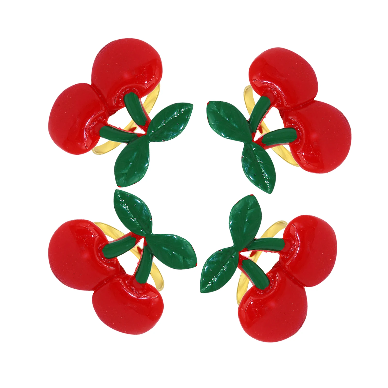 

4 Pcs Napkin Rings Fruit Shape Alloy Material Napkin Buckles Lightweight Home Party Restaurant Hotel Gifts