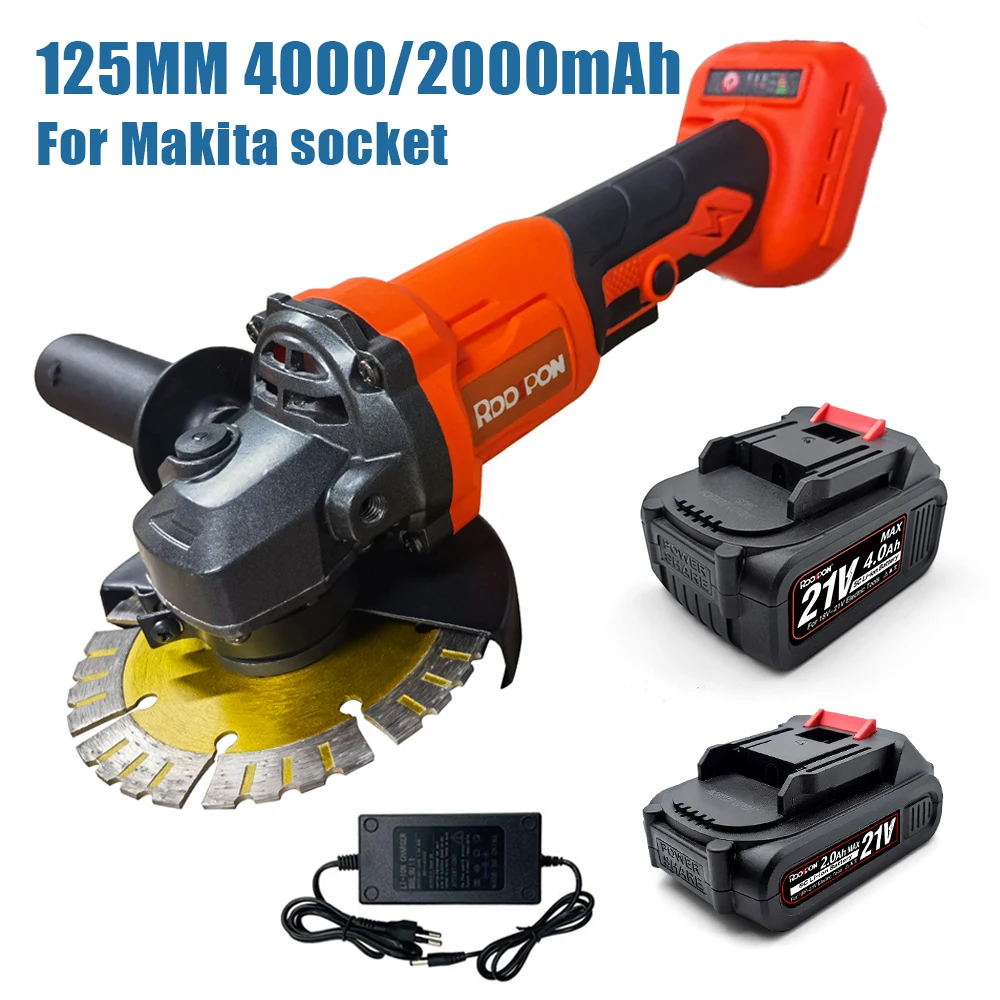 

125mm Brushless Angle Grinder Variable 3-Speed Lithium-Ion Grinding DIY Cutting Machine Polisher Power Tool For Makita Battery