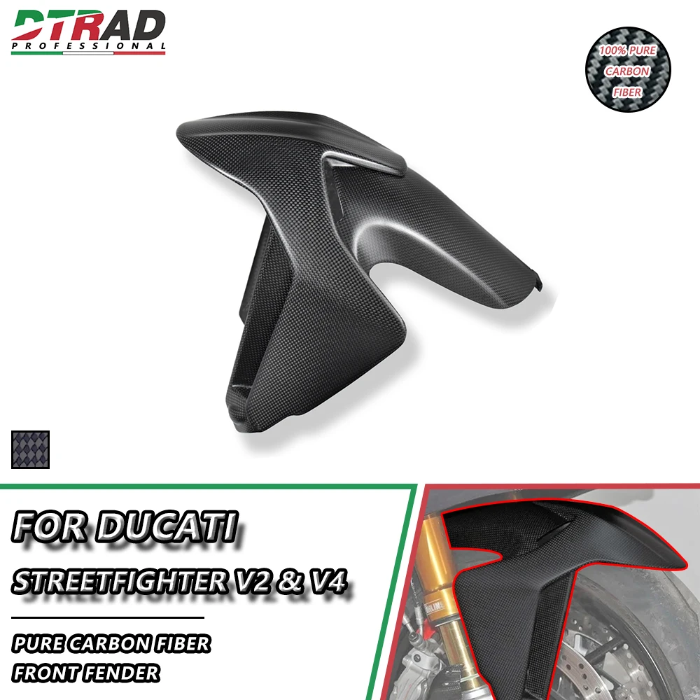 

Front Fender For DUCATI STREETFIGHTER V2 V4 S SP SP2 V4S Carbon Fiber Plain Matte Hugger Mudguard Motorcycle Accessories