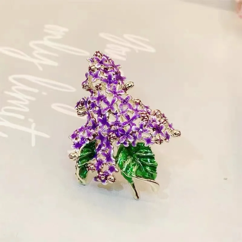 Trendy Enamel Hydrangea Brooches for Women Unisex Flowers Pins Event Party Backpack Decoration Clothes Accessories