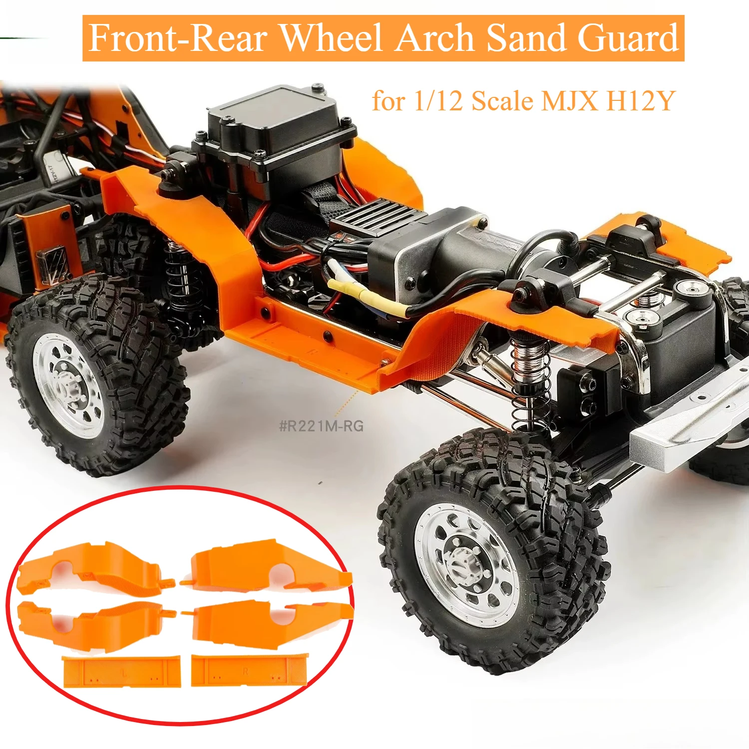 RC Crawler Anti‑Sand Custom Size Upgrade Parts Front‑Rear Wheel Arch Sand Guard Side Bar Side Step Pedal for 1/12 Scale MJX H12Y