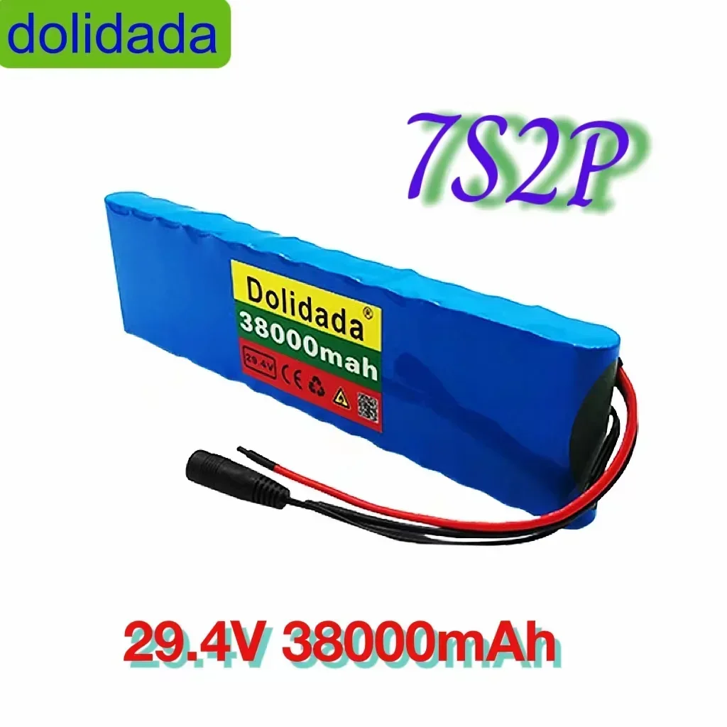 18650 Batterie lithium-ion 7S2P 24V  ,29.4V 38ah/38000mah, pour vélo, scooter électrique