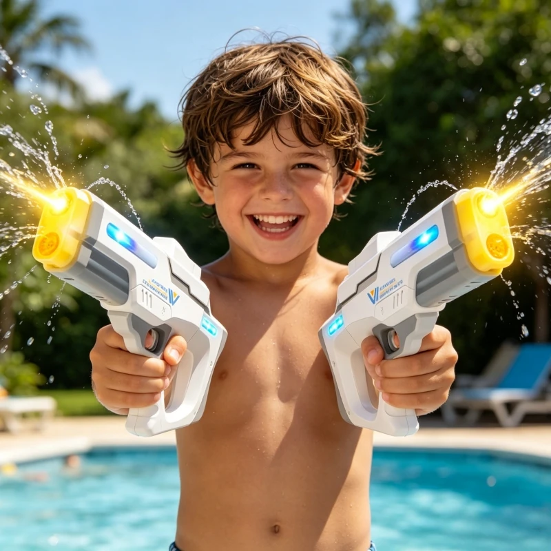 電動水鉄砲大人用強力噴射自動吸水ウォーターブラスター夏の屋外ビーチおもちゃ男の子子供ギフト